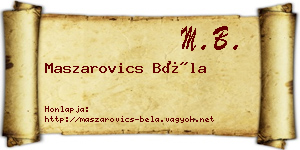 Maszarovics Béla névjegykártya